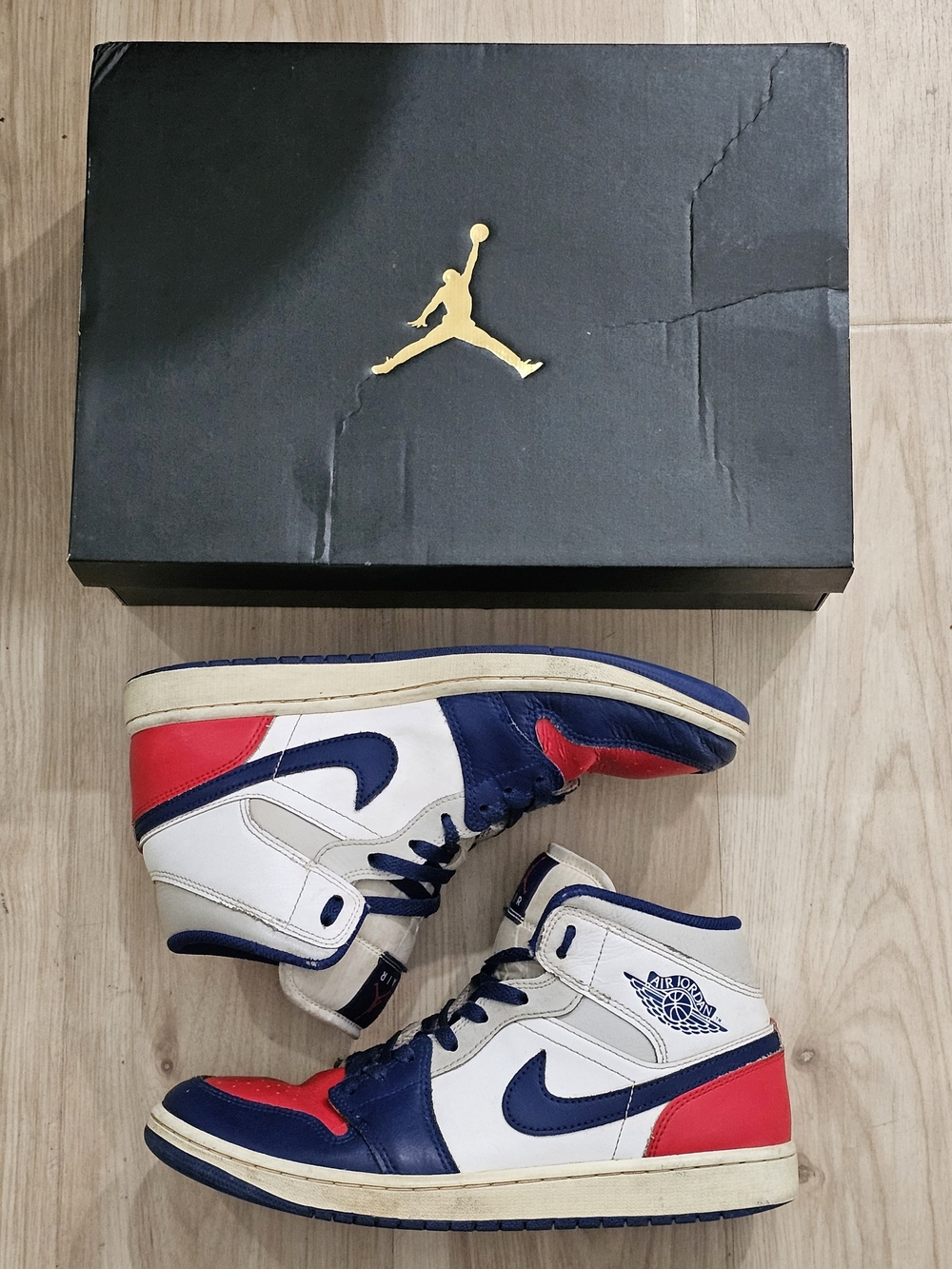 Jordan Mid Red White And Blue 4th Of July Sneakers 9.5